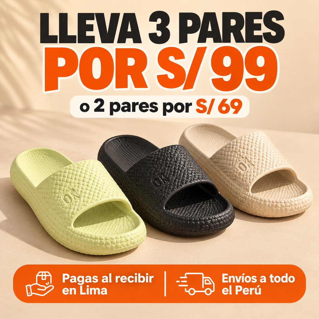 Oferta Sandalias OK: 3 pares por S/ 99 o 2 pares por S/ 69